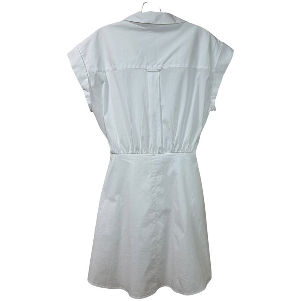 Veronica Beard NWT 'Aimee' Mini Shirt-Dress Wrap-Tie Front Collared White Size 4 - Picture 4 of 11